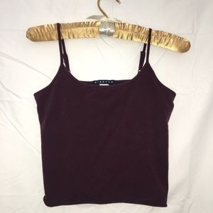 Maroon String Crop Tank